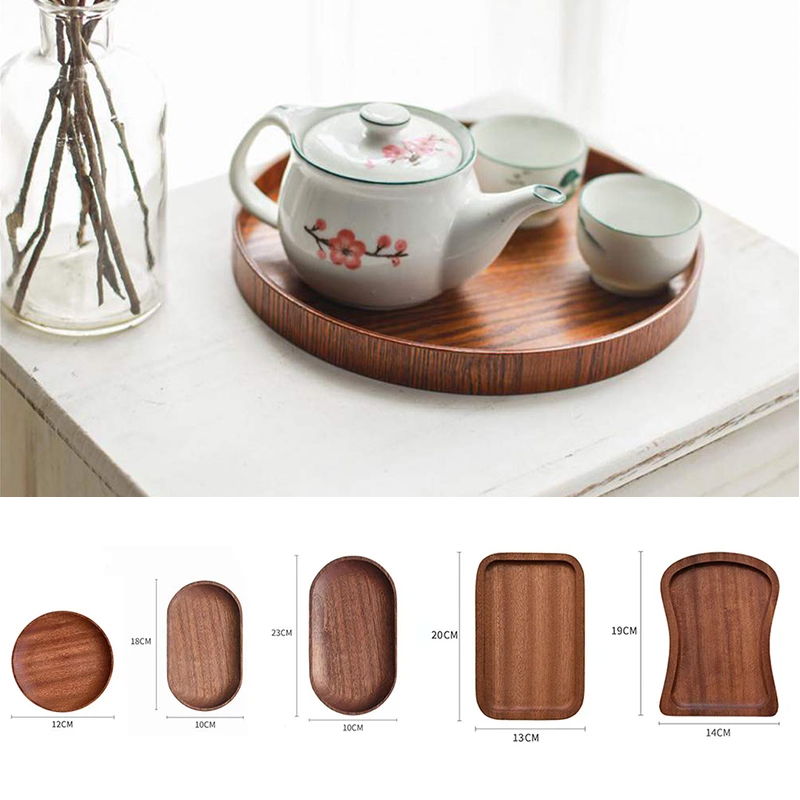 Coffee Tea Japan - Bandeja de madeira de nogueira ins