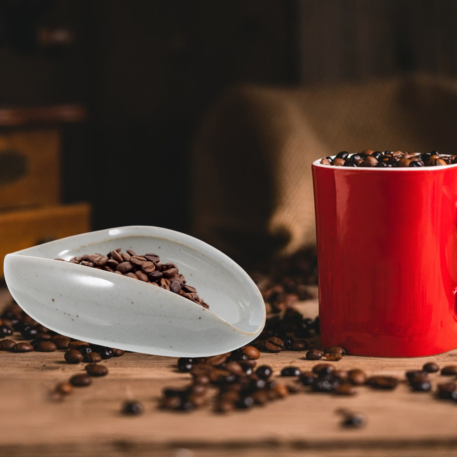 Coffee Tea Beans - Bandeja de Cerâmica para Grãos de