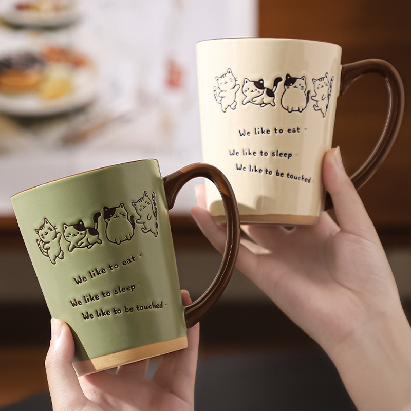 Coffee Tea Japan - Caneca de Cerâmica Pintada à Mão