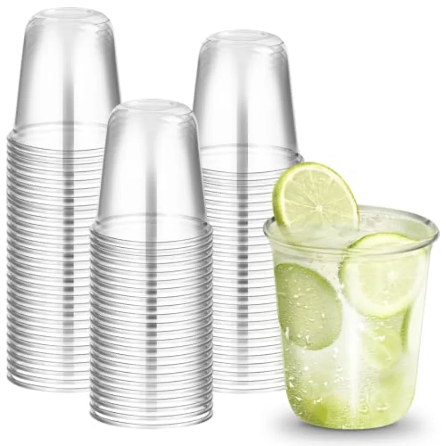 Coffee Tea Boba - 50 Copos Plásticos Transparentes com Fundo