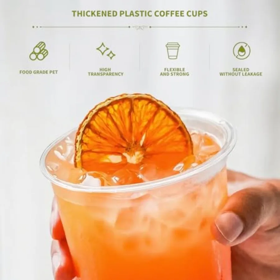 50 Copos Plásticos Transparent - Coffee Tea Boba avaliação e preço