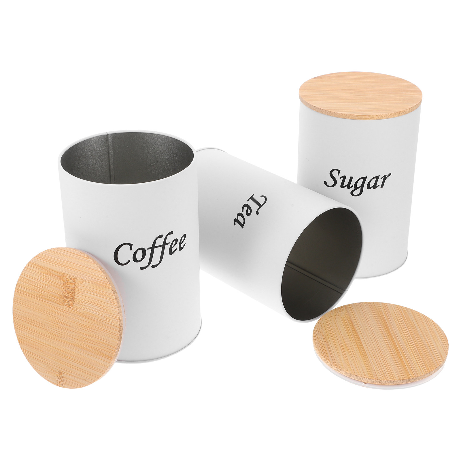 Conjunto de 3 Latas Redondas H - Coffee Tea Beans avaliação e preço