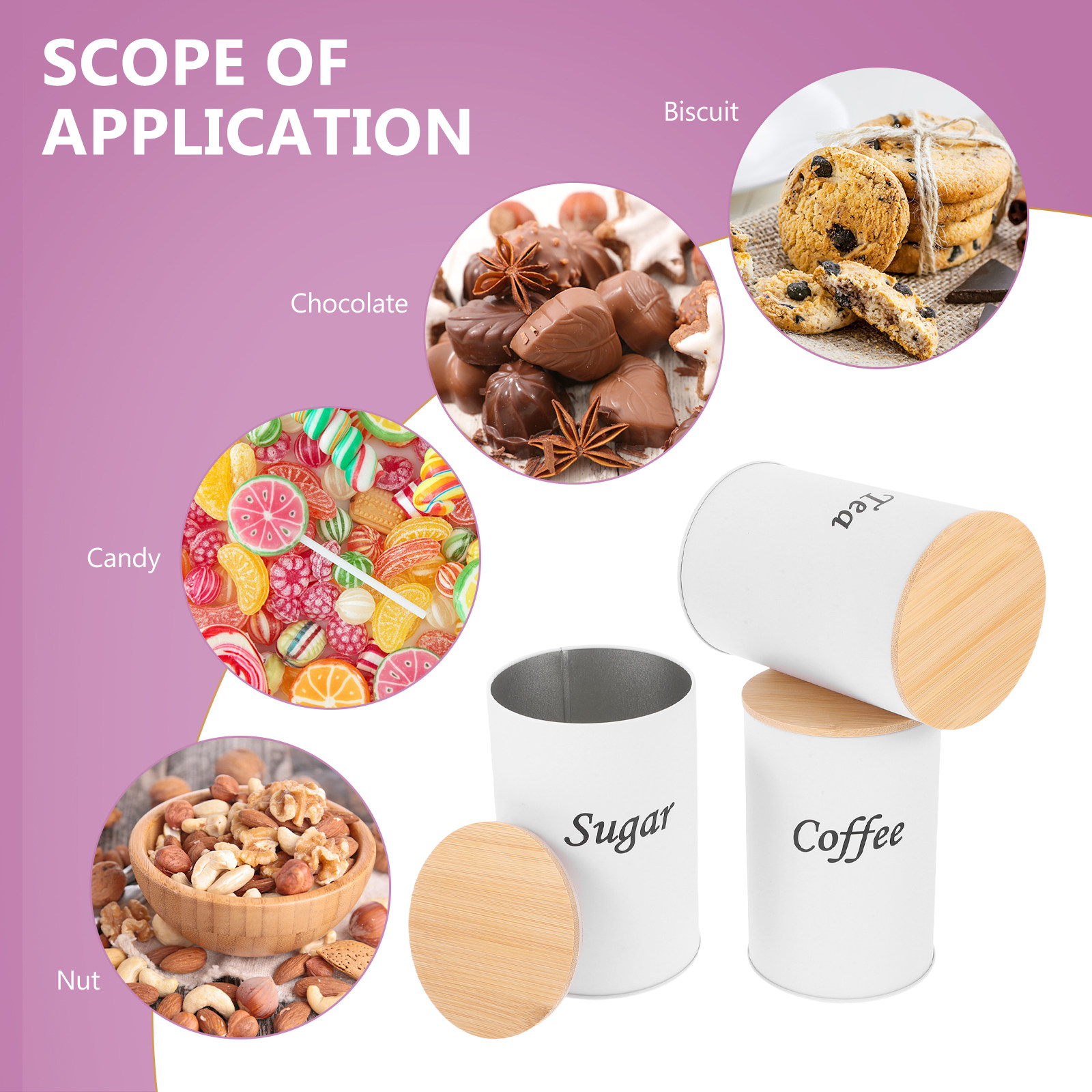 Conjunto de 3 Latas Redondas H - Coffee Tea Beans avaliação e preço