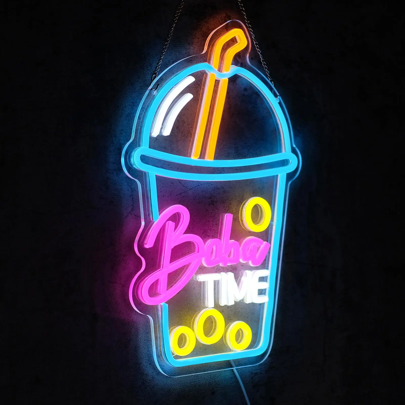 Boba time sinal de néon para d - Coffee Tea Boba avaliação e preço