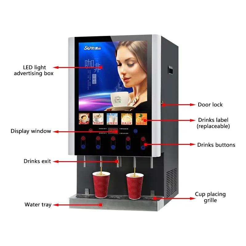 Máquina de Venda Automática de - Coffee Tea Vending Machine For Office avaliação e preço