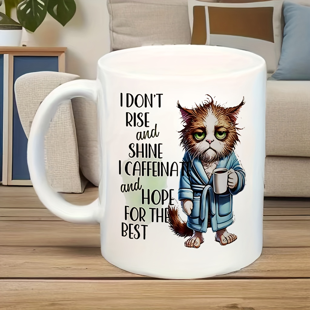 Caneca Engraçada de Gato com a - Coffee And Tea Quotes Funny avaliação e preço