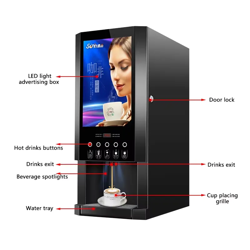 Máquina de Café Instantâneo E3 - Coffee Tea Vending Machine For Office avaliação e preço