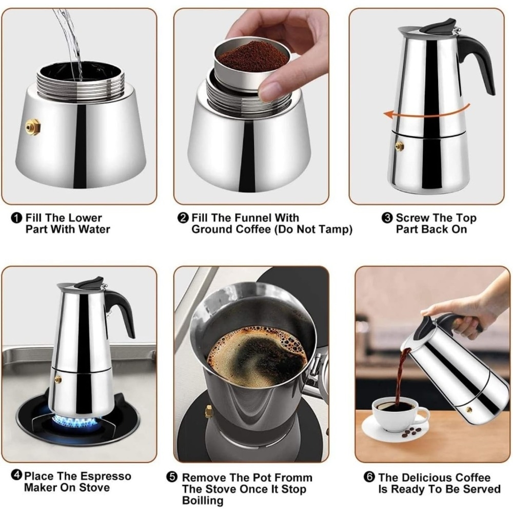 Cafeteira Mocha de Aço Inoxidá - Coffee Tea Pot avaliação e preço
